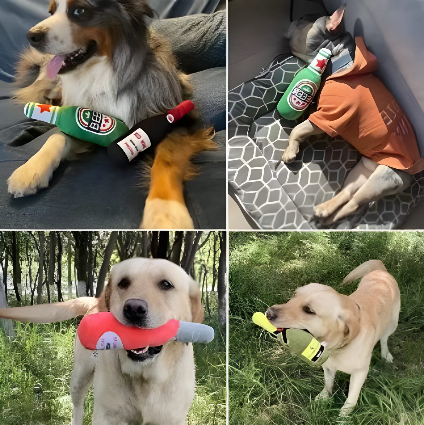 Köpek Kokteyli Komik Peluş Köpek Oyuncakları Alkol Şişesi Şekilli