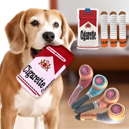 Köpüş Duman Komik Peluş Köpek Oyuncakları Sigara Paketi Şekilli